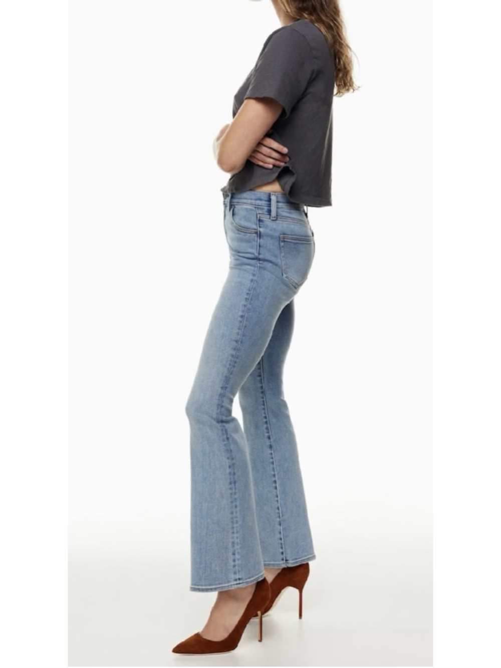 Aritzia Denim Forum The Donna mid Rise Flare Jeans Light Wash Size 30L Sz 29